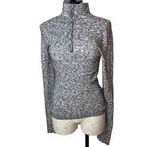 Margaret O Leary Womens Sweater Size S Gray Long Sleeve Mock Neck Cut Out Back